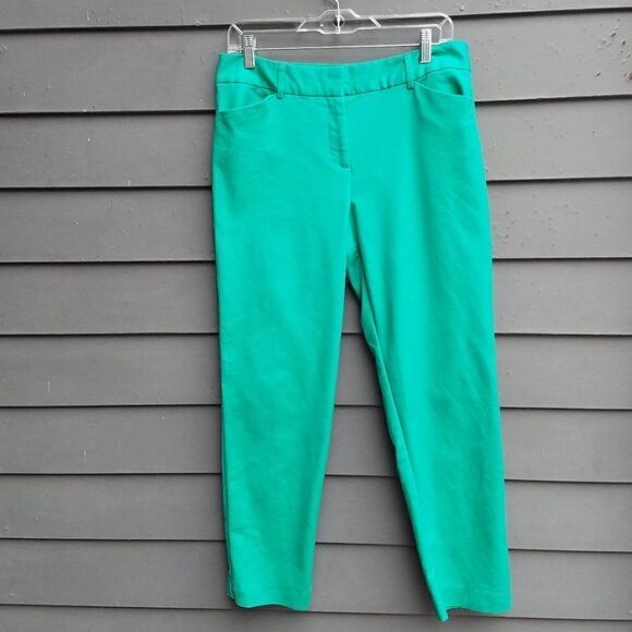 Liz Claiborne Emma Green Cropped Pants Size 8 - Picture 1 of 12